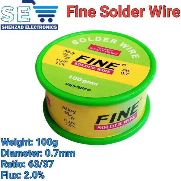 Fine Core Cable 0.7mm Solder Wire with Flux 100g Roll 🔗 | 63/37 Fine Core | Smooth ...